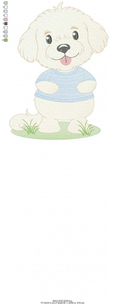 Baby Boy Dog embroidery design - Happy male Puppy machine embroidery pattern - Pet embroidery file - Instant digital download pes jef dst - Marcia Embroidery