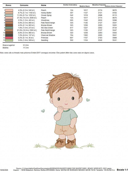 Baby Boy embroidery design - Children machine embroidery pattern - Kid Toy file - Instant digital download pes jef dst - Marcia Embroidery