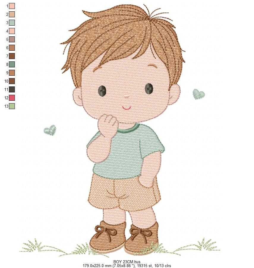 Baby Boy embroidery design - Children machine embroidery pattern - Kid Toy file - Instant digital download pes jef dst - Marcia Embroidery