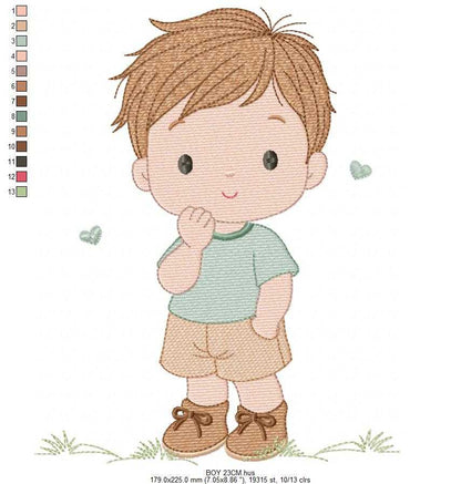 Baby Boy embroidery design - Children machine embroidery pattern - Kid Toy file - Instant digital download pes jef dst - Marcia Embroidery