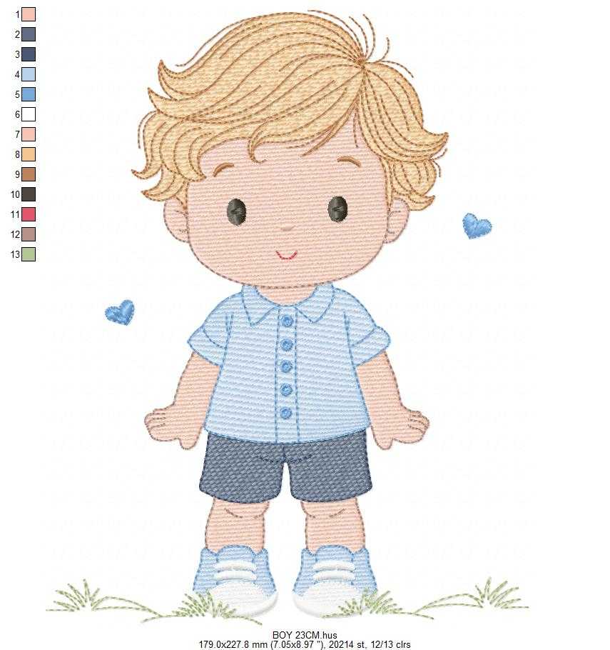 Baby Boy embroidery design - Children machine embroidery pattern - Kid Toy file - Instant digital download pes jef dst - Marcia Embroidery