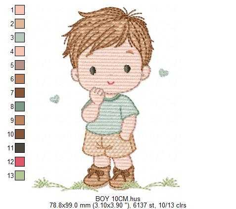 Baby Boy embroidery design - Children machine embroidery pattern - Kid Toy file - Instant digital download pes jef dst - Marcia Embroidery