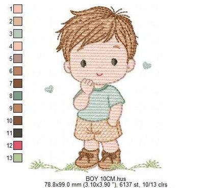 Baby Boy embroidery design - Children machine embroidery pattern - Kid Toy file - Instant digital download pes jef dst - Marcia Embroidery
