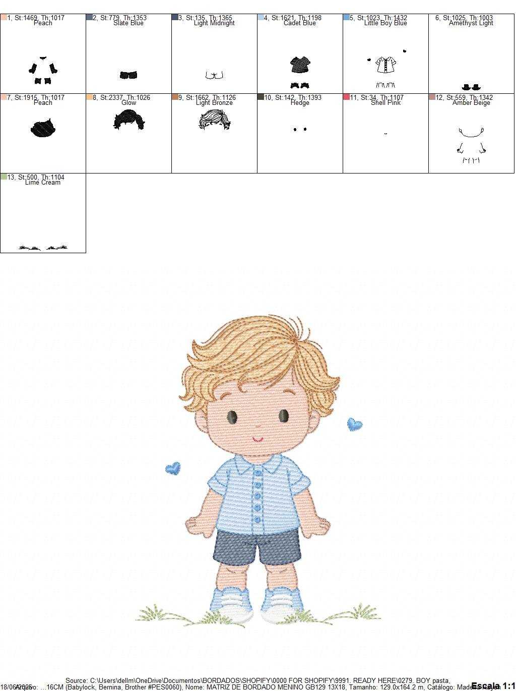Baby Boy embroidery design - Children machine embroidery pattern - Kid Toy file - Instant digital download pes jef dst - Marcia Embroidery
