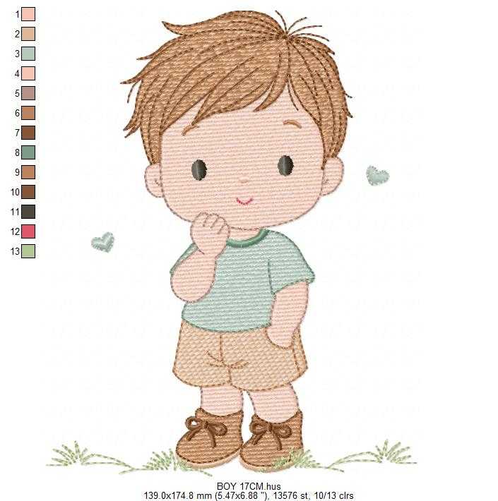 Baby Boy embroidery design - Children machine embroidery pattern - Kid Toy file - Instant digital download pes jef dst - Marcia Embroidery