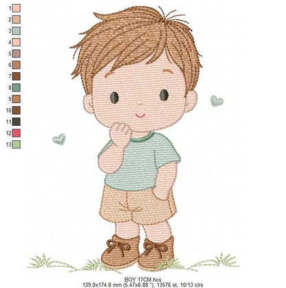 Baby Boy embroidery design - Children machine embroidery pattern - Kid Toy file - Instant digital download pes jef dst - Marcia Embroidery