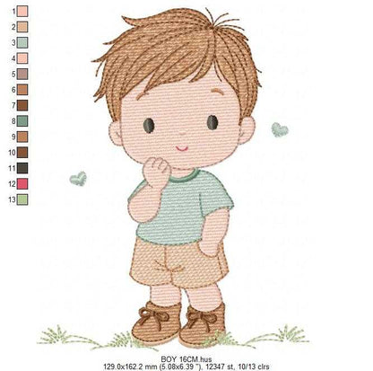 Baby Boy embroidery design - Children machine embroidery pattern - Kid Toy file - Instant digital download pes jef dst - Marcia Embroidery