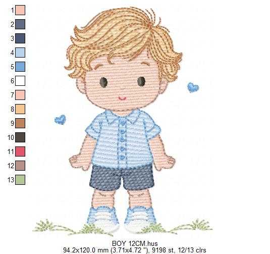 Baby Boy embroidery design - Children machine embroidery pattern - Kid Toy file - Instant digital download pes jef dst - Marcia Embroidery