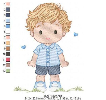 Baby Boy embroidery design - Children machine embroidery pattern - Kid Toy file - Instant digital download pes jef dst - Marcia Embroidery