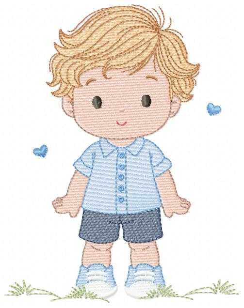 Baby Boy embroidery design - Children machine embroidery pattern - Kid Toy file - Instant digital download pes jef dst - Marcia Embroidery