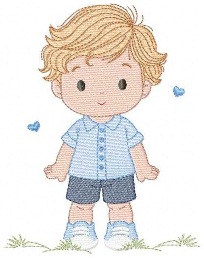 Baby Boy embroidery design - Children machine embroidery pattern - Kid Toy file - Instant digital download pes jef dst - Marcia Embroidery