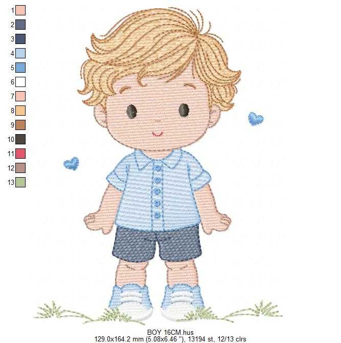 Baby Boy embroidery design - Children machine embroidery pattern - Kid Toy file - Instant digital download pes jef dst - Marcia Embroidery