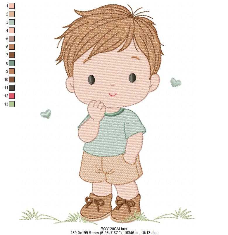 Baby Boy embroidery design - Children machine embroidery pattern - Kid Toy file - Instant digital download pes jef dst - Marcia Embroidery