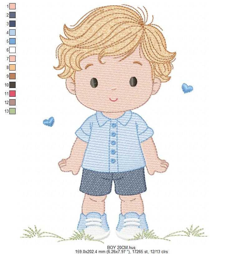 Baby Boy embroidery design - Children machine embroidery pattern - Kid Toy file - Instant digital download pes jef dst - Marcia Embroidery
