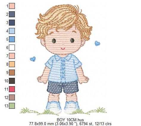 Baby Boy embroidery design - Children machine embroidery pattern - Kid Toy file - Instant digital download pes jef dst - Marcia Embroidery