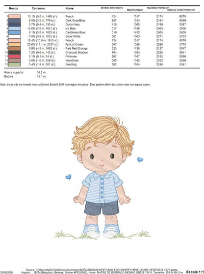 Baby Boy embroidery design - Children machine embroidery pattern - Kid Toy file - Instant digital download pes jef dst - Marcia Embroidery