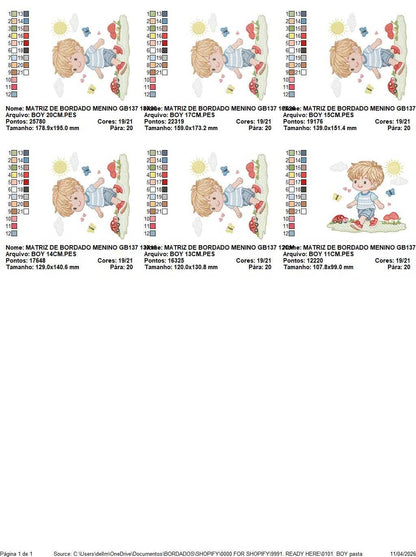 Baby Boy embroidery design - Toddler playing with toy car machine embroidery pattern - Instant digital download pes jef dst hus vp3 - Marcia Embroidery