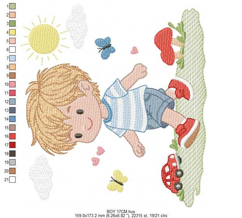 Baby Boy embroidery design - Toddler playing with toy car machine embroidery pattern - Instant digital download pes jef dst hus vp3 - Marcia Embroidery