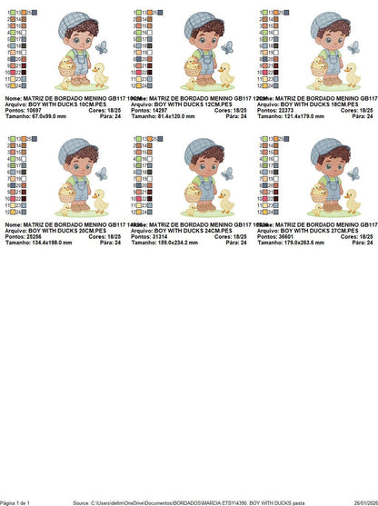 Baby Boy Farmer embroidery design - Boy with hat and ducks machine embroidery pattern - Ranch Horse Farm file - Instant download pes jef dst - Marcia Embroidery