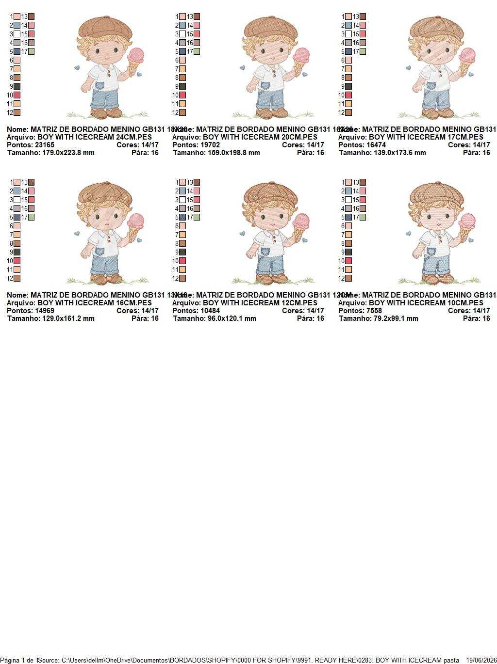 Baby Boy with ice cream embroidery design - Children with cap machine embroidery pattern - Kid Toy file - Instant digital download pes jef dst - Marcia Embroidery