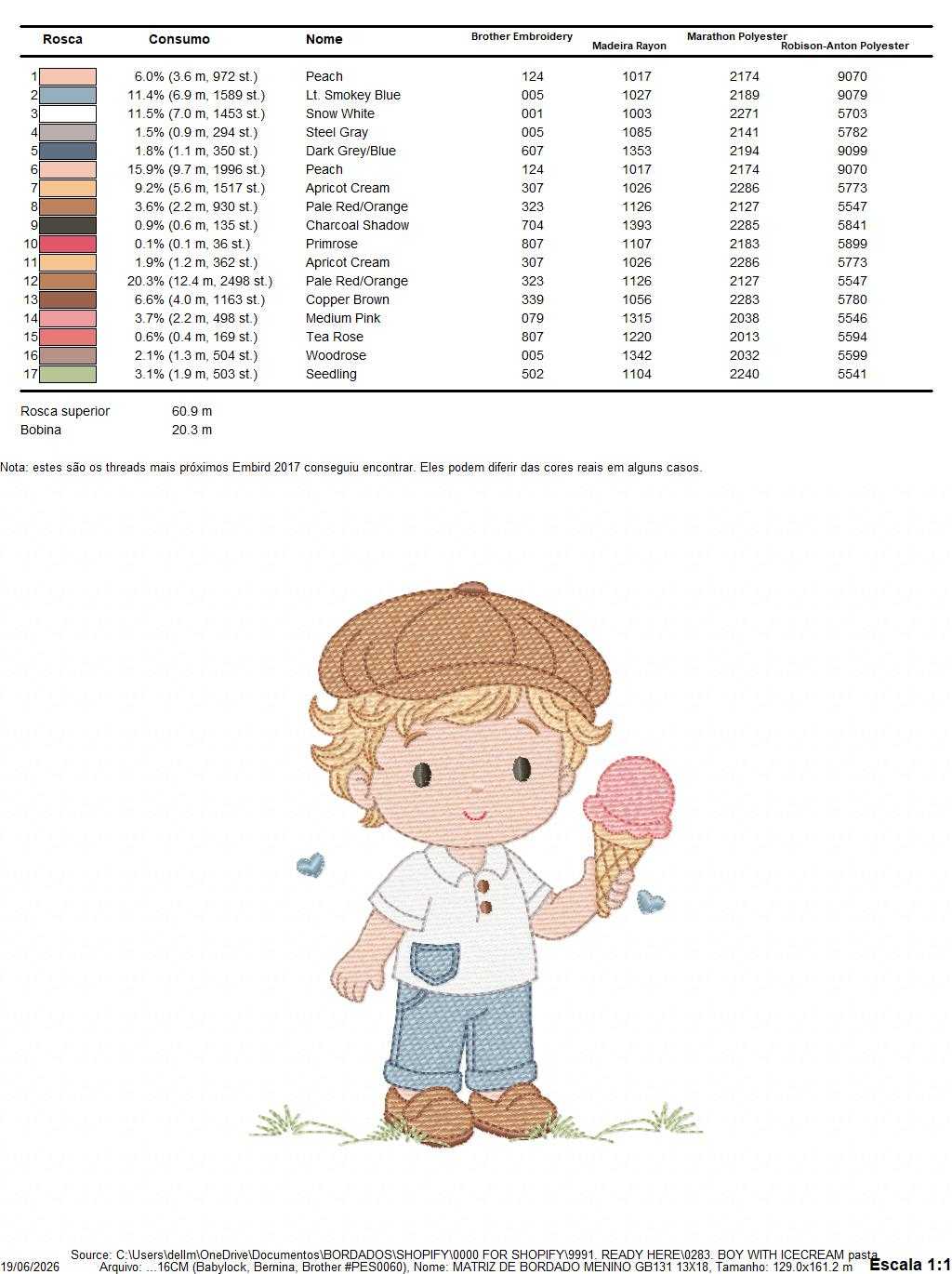 Baby Boy with ice cream embroidery design - Children with cap machine embroidery pattern - Kid Toy file - Instant digital download pes jef dst - Marcia Embroidery