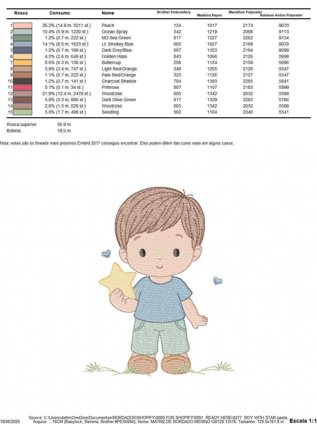 Baby Boy with star embroidery design - Children machine embroidery pattern - Kid Toy file - Instant digital download pes jef dst - Marcia Embroidery