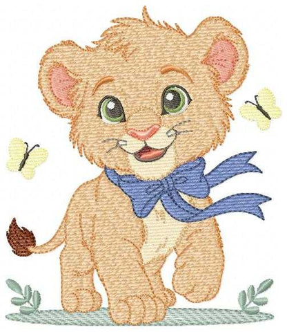 Baby Lion embroidery design - Safari animal Lion Cub machine embroidery pattern - Baby boy and girl file - Instant download - Marcia Embroidery