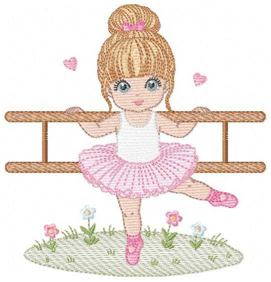 Ballerina embroidery design - Ballet dancer machine embroidery pattern - Baby girl file - Instant download pes jef - Marcia Embroidery