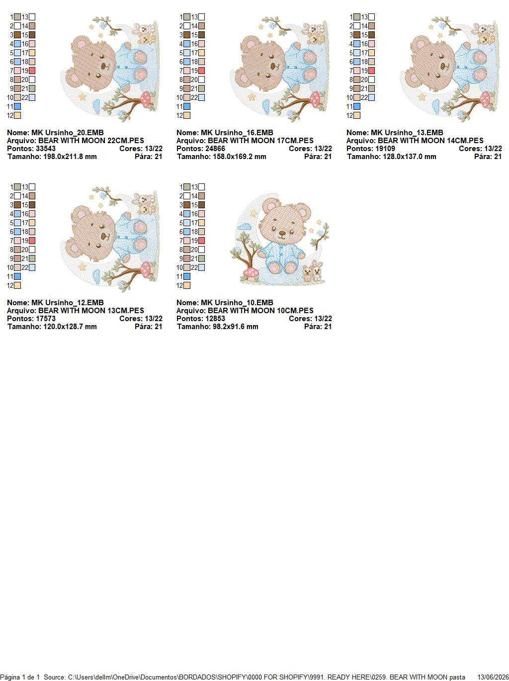 Bear embroidery designs - Bear with pajamas machine embroidery pattern - Baby Boy and girl file - Sleeping bear instant download pes jef dst - Marcia Embroidery