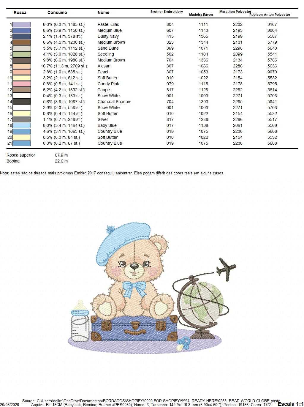 Bear with bags embroidery design - Travel Bear with suitcases machine embroidery pattern - Baby boy file - Instant digital download pes jef dst - Marcia Embroidery