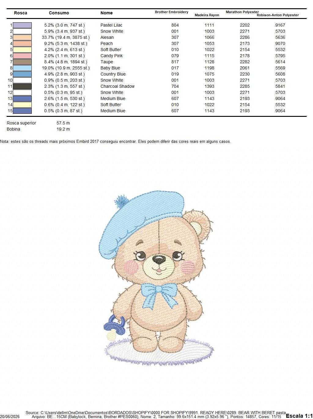 Bear with beret embroidery design - Travel Baby Bear machine embroidery pattern - Baby boy file - Instant digital download pes jef dst - Marcia Embroidery