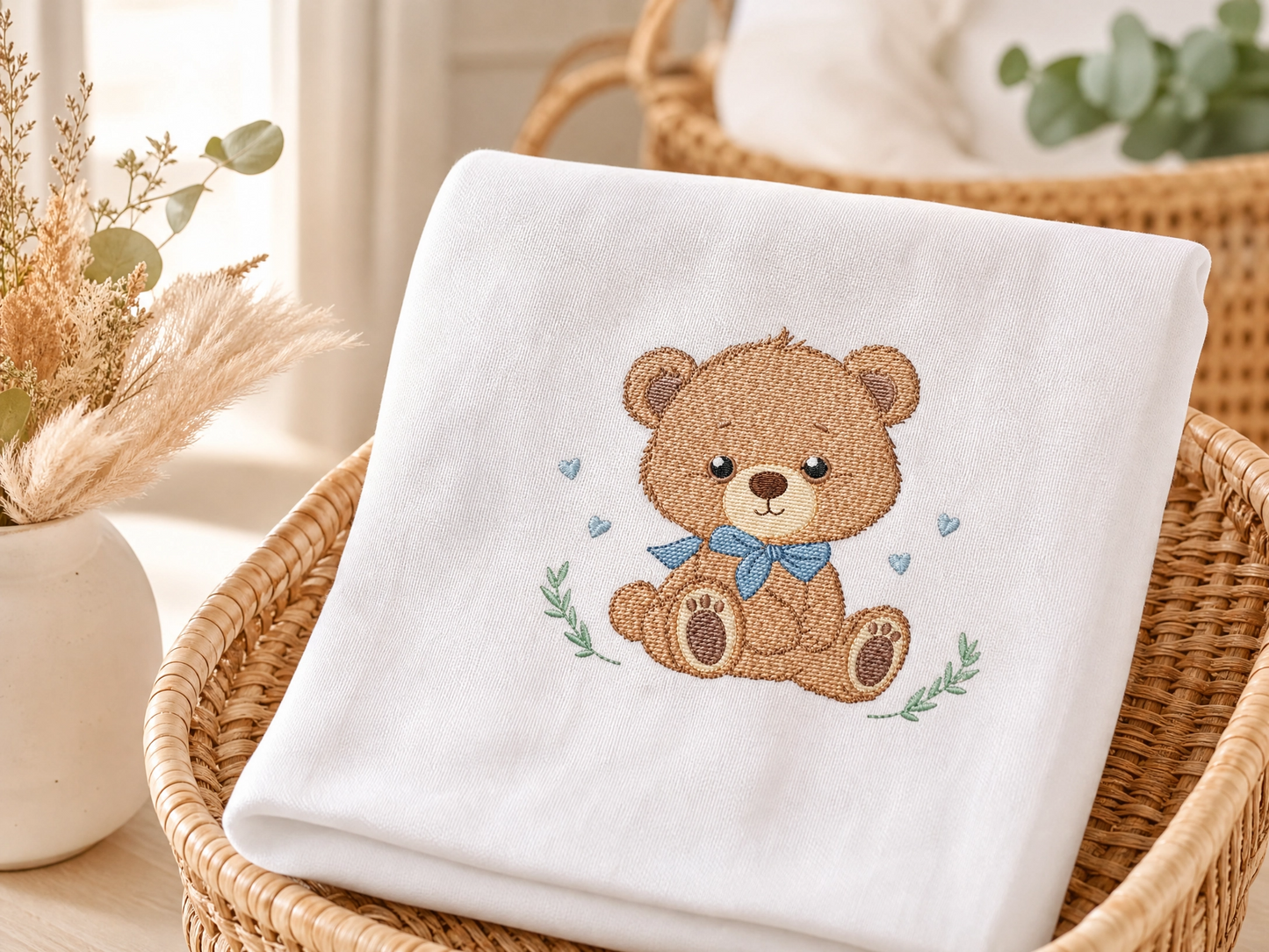 Teddy Bear embroidery designs - Male bear with lace embroidery design machine embroidery pattern - Baby boy children toy - instant download (Copy)