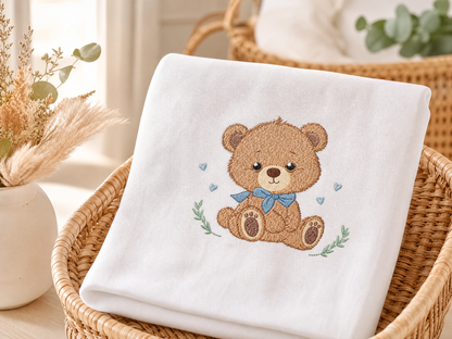 Teddy Bear embroidery designs - Male bear with lace embroidery design machine embroidery pattern - Baby boy children toy - instant download (Copy)