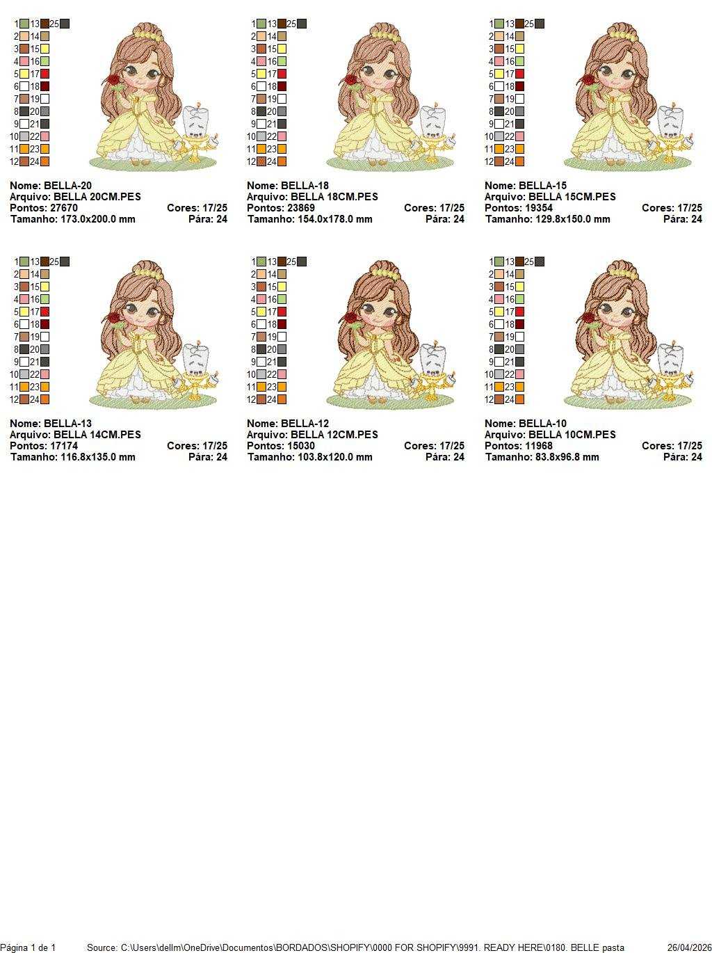 Belle embroidery design - Beauty and the Beast Disney Princess machine embroidery pattern - Baby Girl Princess design - Instant digital download pes jef dst - Marcia Embroidery