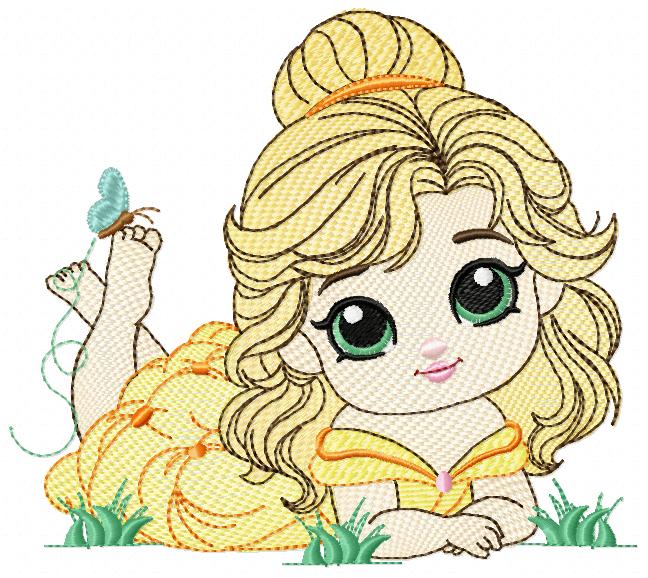 Belle embroidery design - Disney Princess machine embroidery patterns - Baby girl file - Instant digital download pes jef dst exp hus vp3 - Marcia Embroidery