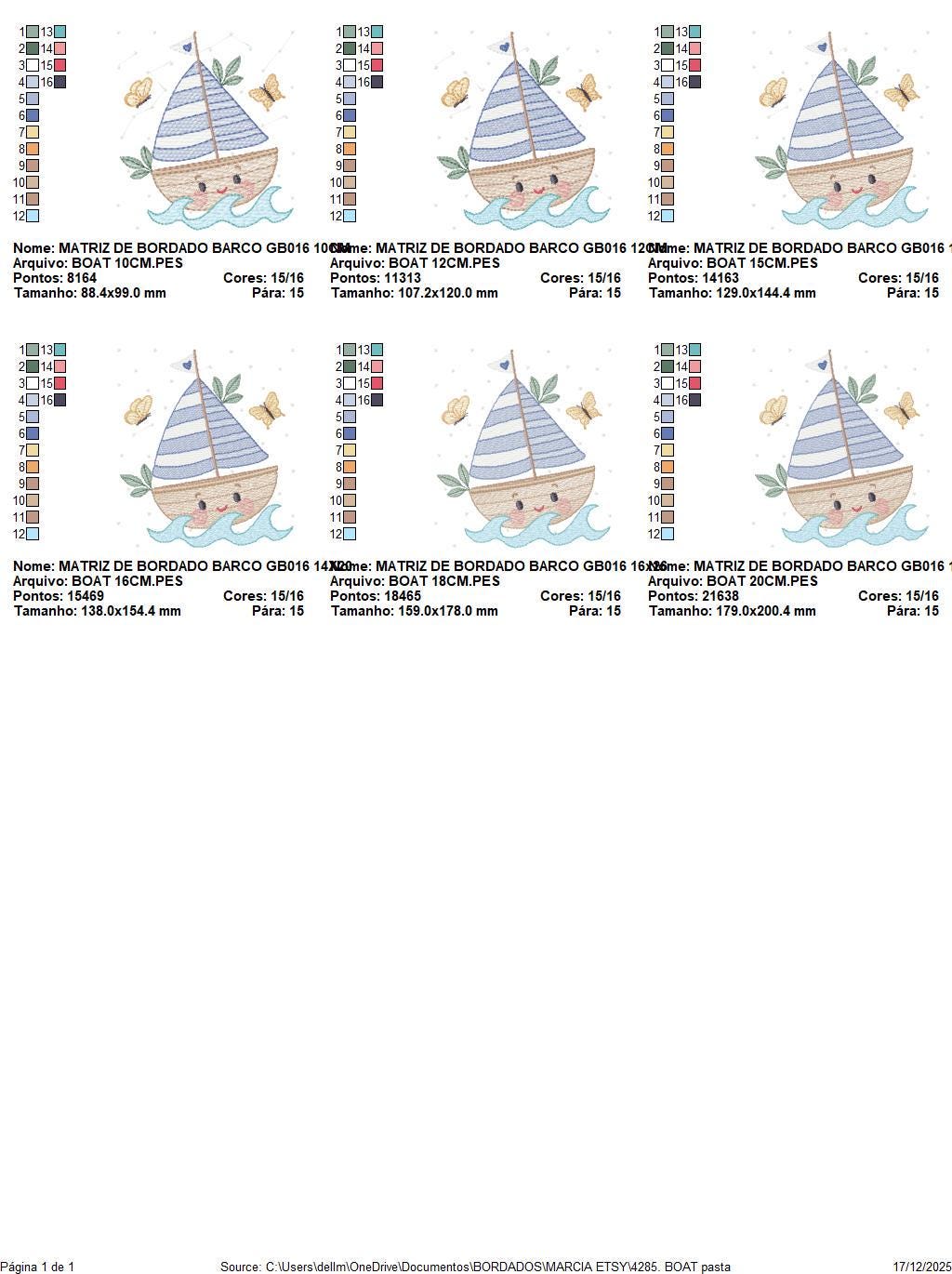 Boat embroidery designs - Sailboat machine embroidery pattern - Sea Ocean Nautical Baby boy file - Instant digital download pes jef dst vp3 - Marcia Embroidery