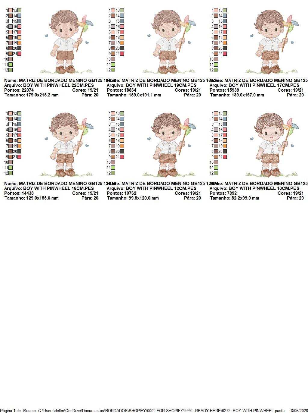 Boy playing with pinwheel embroidery design - Baby Boy machine embroidery pattern - Kid Toy file - Instant digital download pes jef dst - Marcia Embroidery
