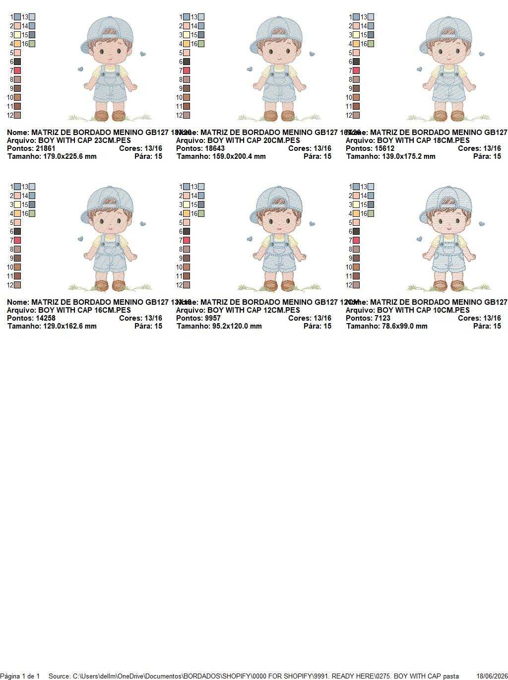 Boy with cap embroidery design - Baby Boy with overall and hearts machine embroidery pattern - Instant digital download pes jef dst hus vp3 - Marcia Embroidery