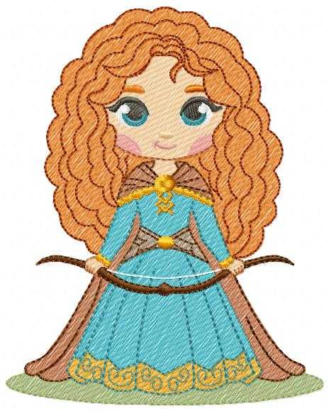 Brave Princess Merida embroidery design - Disney Princess machine embroidery patterns - Baby girl boy file - Instant digital download pes jef dst exp hus vp3 - Marcia Embroidery