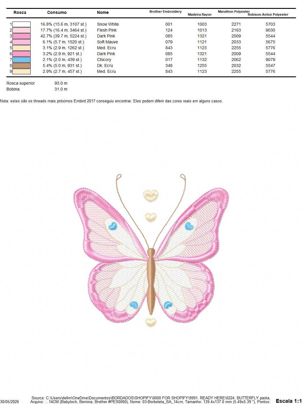 Butterfly embroidery design - Delicate butterfly with hearts machine embroidery pattern - Baby Girl file - Instant digital download pes jef dst - Marcia Embroidery