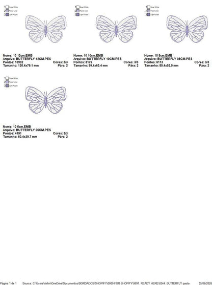 Butterfly embroidery design - Delicate butterfly with hearts machine embroidery pattern - Baby Girl file - Instant digital download pes jef dst (Copy) - Marcia Embroidery