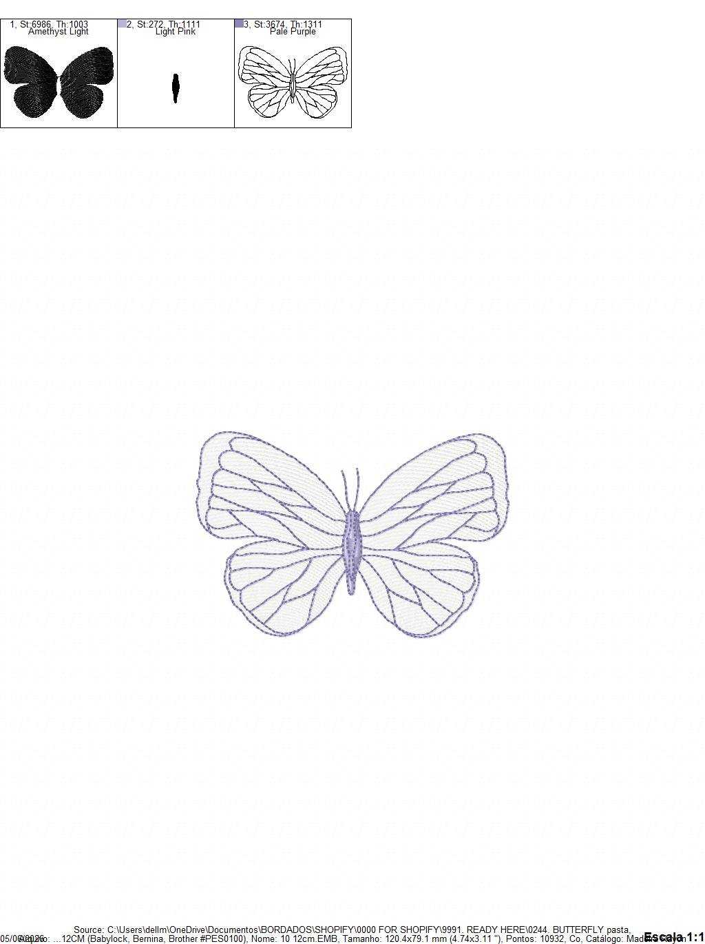 Butterfly embroidery design - Delicate butterfly with hearts machine embroidery pattern - Baby Girl file - Instant digital download pes jef dst (Copy) - Marcia Embroidery