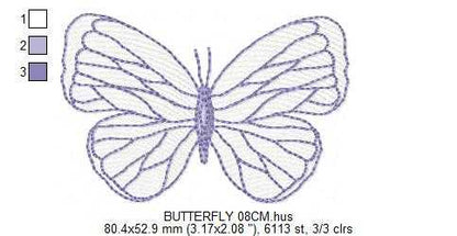 Butterfly embroidery design - Delicate butterfly with hearts machine embroidery pattern - Baby Girl file - Instant digital download pes jef dst (Copy) - Marcia Embroidery