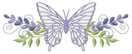 Butterfly embroidery design - Delicate butterfly with laurel frame machine embroidery pattern - Baby Girl file - Instant digital download pes jef dst - Marcia Embroidery