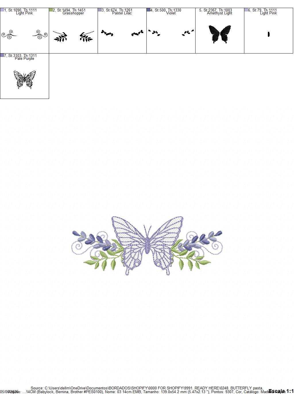 Butterfly embroidery design - Delicate butterfly with laurel frame machine embroidery pattern - Baby Girl file - Instant digital download pes jef dst - Marcia Embroidery