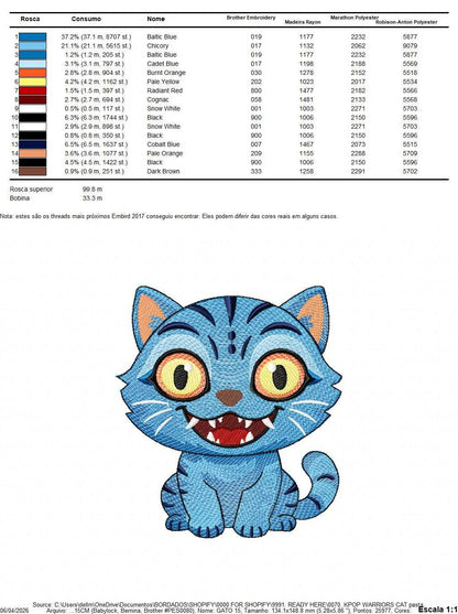 Cat Derpy KPop Demon Hunters embroidery design - Kpop Warriors machine embroidery patterns - Baby girl file - Instant digital download - Marcia Embroidery
