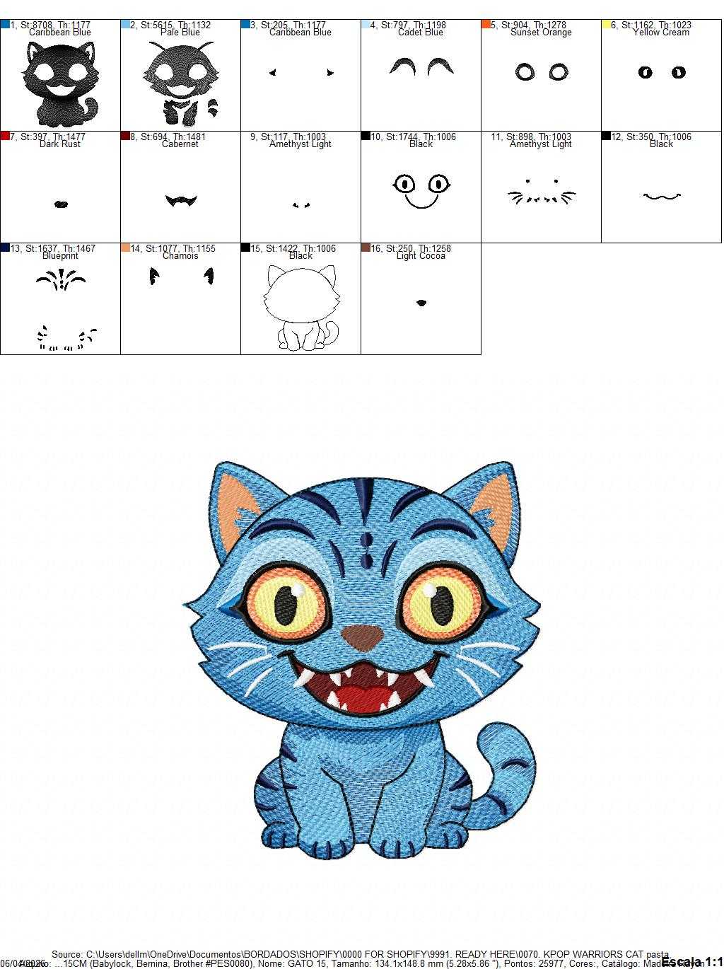 Cat Derpy KPop Demon Hunters embroidery design - Kpop Warriors machine embroidery patterns - Baby girl file - Instant digital download - Marcia Embroidery