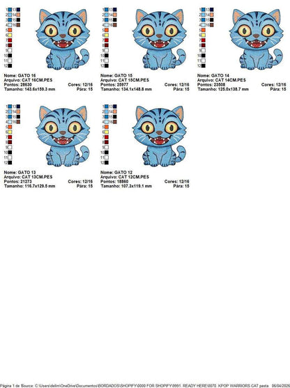 Cat Derpy KPop Demon Hunters embroidery design - Kpop Warriors machine embroidery patterns - Baby girl file - Instant digital download - Marcia Embroidery