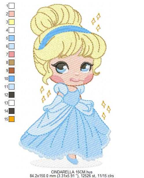 Cinderella embroidery design - Disney Princess machine embroidery patterns - Baby girl file - Instant digital download pes jef dst - Marcia Embroidery
