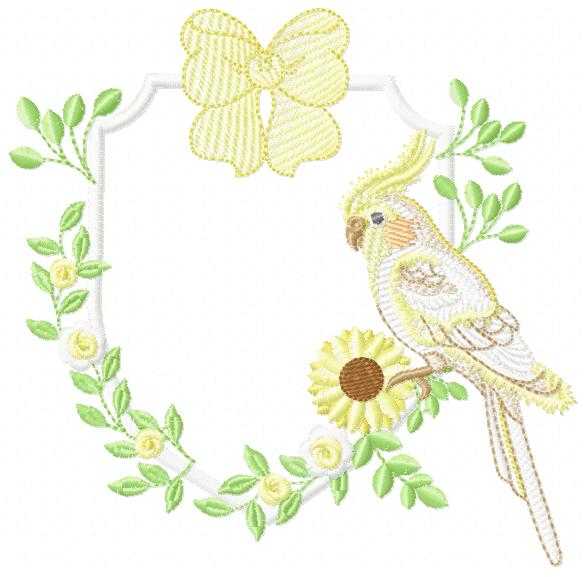 Cockatiel embroidery design - Baby Bird with sunflowers machine embroidery pattern - Cockateel Nymphicus hollandicus - Instant digital download pes jef dst - Marcia Embroidery